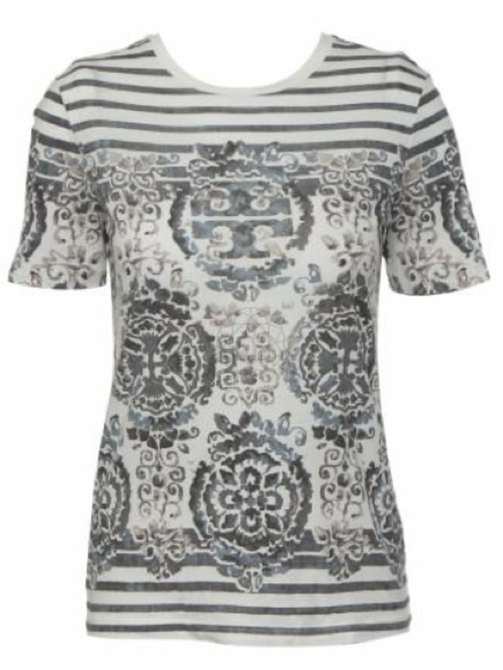 NEW Tory Burch Cathy Tee in Hemp Bianco Logo NWT Pima Cotton Top. Sk22